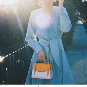 Tibi Chalky Drape Midi Wrap Dress